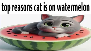 top reasons cat is on the watermelon