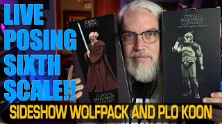 Unboxing and LIVE Posing Sideshow Wolfpack Clones and Plo Koon Sixth Scale