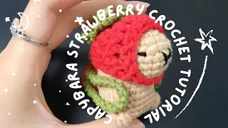 ☆ Capybara Strawberry Crochet Tutorial | Part 1 | No Sew | Cute and Easy | Beginner friendly ☆