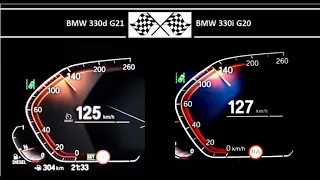 BMW 330d G21 VS. BMW 330i G20 - Acceleration 0-100km/h