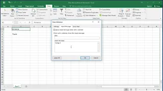 Create a pop up message in Excel