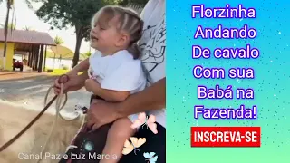 Florzinha filha de Virgínia Fonseca e Zé Felipe andando de cavalo com sua babá na fazenda!