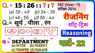 Reasoning प्रैक्टिस Set-22 | SSC/ Railway/ UPP | RPF NTPC / SSC CGL CHSL MTS GD / TATYA EDUCATION