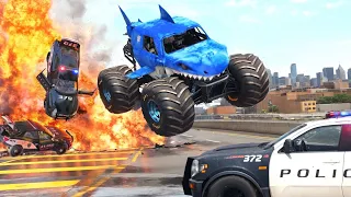 MONSTER TRUCKS: FURY ROAD │ Epic BeamNG.Drive Police Chase