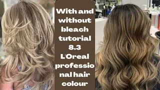 prelighting and without prilightnig colour tutorial //8.3 light Blond gold reflect.