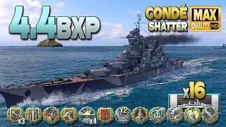 Cruiser Condé: Huge 4400 base xp game - World of Warships