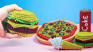 ASMR COOKING & EATING from Magnetic Balls  EVERY FAST FOOD CHALLENGE : Pizza, Burger, Ice Cream,...