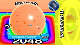 [yellow (512A) Ball became orange] Ball Run 2048 vs Ball Run Infinity vs Level Up Balls! gameplay