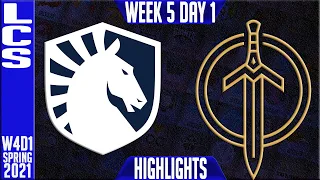 TL vs GG Highlights | LCS Spring 2021 W5D1  Team Liquid vs Golden Guardians