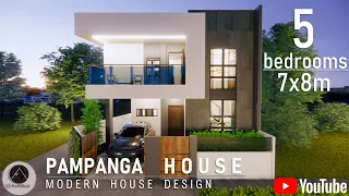 5 BEDROOM MODERN HOUSE  (7x8m)  | PAMPANGA HOUSE | Q Architect