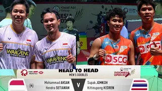 Mohd. Ahsan/Hendra Setiawan🇮🇩 vs 🇹🇭S. Jomkoh/J. Kedren | Indonesia Open Kapal Api