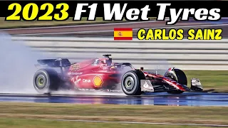 NEW 2023 Pirelli F1 Wet Tyres Testing - Carlos Sainz & Ferrari F1-75 - Fiorano Circuit, Dec 6, 2022