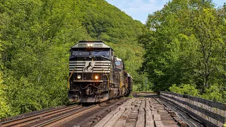 The Brick! NS Geo Extra at the Hoosac Tunnel with NS 6954 leading