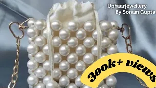 square pearl purse👛👜in hindi|how to make pearl purse🌸🤓|pearl bucket purse making👍💞|tutorial🤩😎|diy 🤫🥰