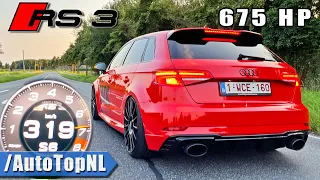 675HP Audi RS3 *BIG TURBO* DVX | 0-319 LAUNCH CONTROL & SOUND by AutoTopNL