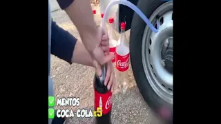 unbelievable!! Creative COCA COLA vs MENTOS in a CAR TIRE