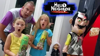 Hello Neighbor Treasure X Toy Scavenger Hunt! We Scare Him off!!!