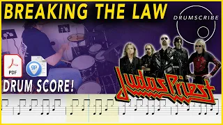 Breaking the Law - Judas Priest | DRUM SCORE Sheet Music Play-Along | DRUMSCRIBE