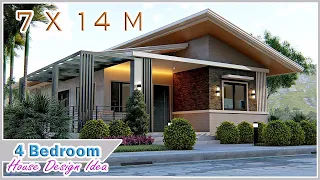 SMALL HOUSE DESIGN | 7 X 14  Meters | 4 Bedroom House