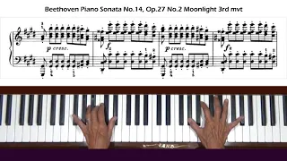 Beethoven Piano Sonata No.14, Op. 27, No. 2 "Moonlight" III. Presto Agitato Tutorial Part 1