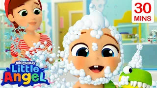 Be Safe During Bath Time! 🛁 Bingo and Baby John | Little Angel Kids Songs Compilation