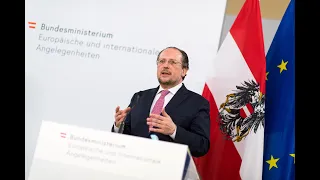 Pressekonferenz von Außenminister Schallenberg und Außenminister Korcok am 09. Juli 2020