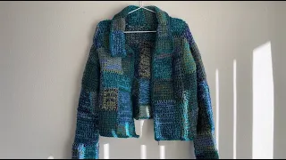 Patchwork Jacket Guide with Tunisian Crochet Simple Stitch Tutorial