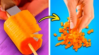 Fast hacks to cut and peel fruits and veggies!