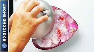 Painting with a BALLOON? Pink Heart + Flowers | ABcreative Tutorial #Shorts