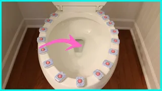 Put a Dishwasher Tab in your toilet and WATCH WHAT HAPPENS 💥 | How to clean toilet bowl stains