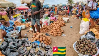 Massive Seaside food market Aflao Togo _Ghana Border west Africa 🌍.  Cost of living in west Africa