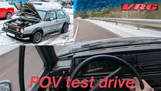 200HP 1985 Volkswagen Golf MK2 VR6 - POV Test Drive in Winter, Start-Up, Acceleration 0-100