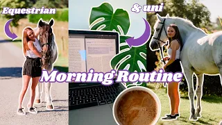 MORNING ROUTINE of an equestrian || Riding + uni