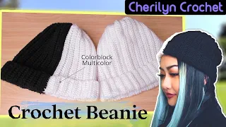 Easy Crochet Ribbed Beanie Hat Tutorial