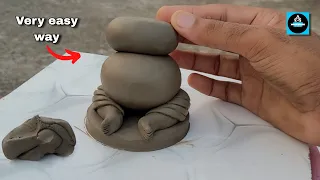 🪷बिल्कुल आसान तरीके से गणपति की मूर्ति बनाना सीखें/Very Easy Ganpati idol Making process in clay