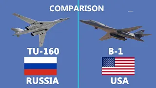 Comparison of two Bomber Aircraft Russian Built Tu 160 and American Built B1 lancer.