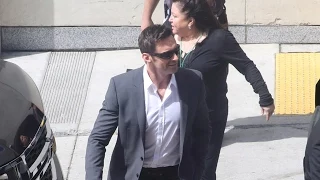 Hugh Jackman Greets The Cheering Crowd Outside Comic Con 2015