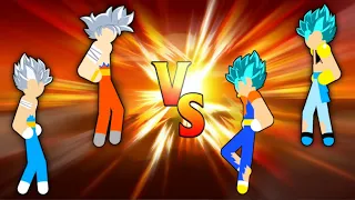Stickman Warriors Fight - Goku, Vegeta SSJ Ultra vs Vigitto, Gota SSJ Blue