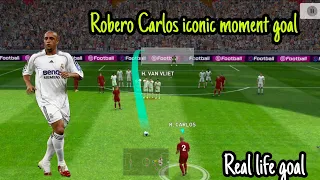 Roberto Carlos iconic moment real life goal 🔥🚀 || #shorts #pesmobile #pes2021