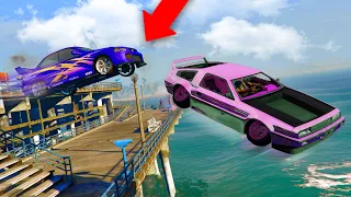 HE FLEW OFF THE PIER! *DELUXO TROLLING!* | GTA 5 THUG LIFE #304