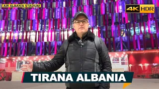 Tirana Albania Vlog ⚽ Air Albania Stadium 🏟️ Blloku, Komuna e Parisit - Tiranë Shqipëri 🇦🇱 [4K HDR]