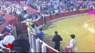 Raw Video: Chaos As Bull Leaps Into Audience