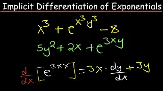 Implicit differentiation with exponentials