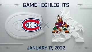 NHL Highlights | Canadiens vs. Coyotes - Jan. 17, 2022