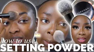 HOW TO USE A setting powder - STEP BY STEP *detailed* tutorial for BEGINNERS | menaadubea