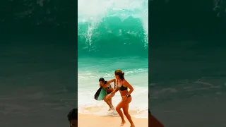 Girls Skimboarding Big Waves in Cabo, Mexico