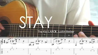 The Kid LAROI, Justin Bieber - STAY Fingerstyle Tab ｜Free Tab & Chord