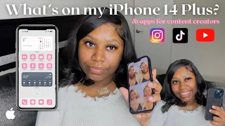 WHAT'S ON MY IPHONE 14 PLUS | IOS 16 | + apps for content creators 💗 *Highly Requested*