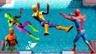 GTA 5 Epic Ragdolls Spiderman and Super Heroes Jumps/fails Episode 141 (Euphoria Physics)