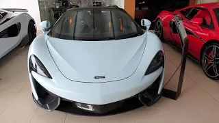 2017 McLaren 570S Spider in Light Blue Interior and Exterior Video View